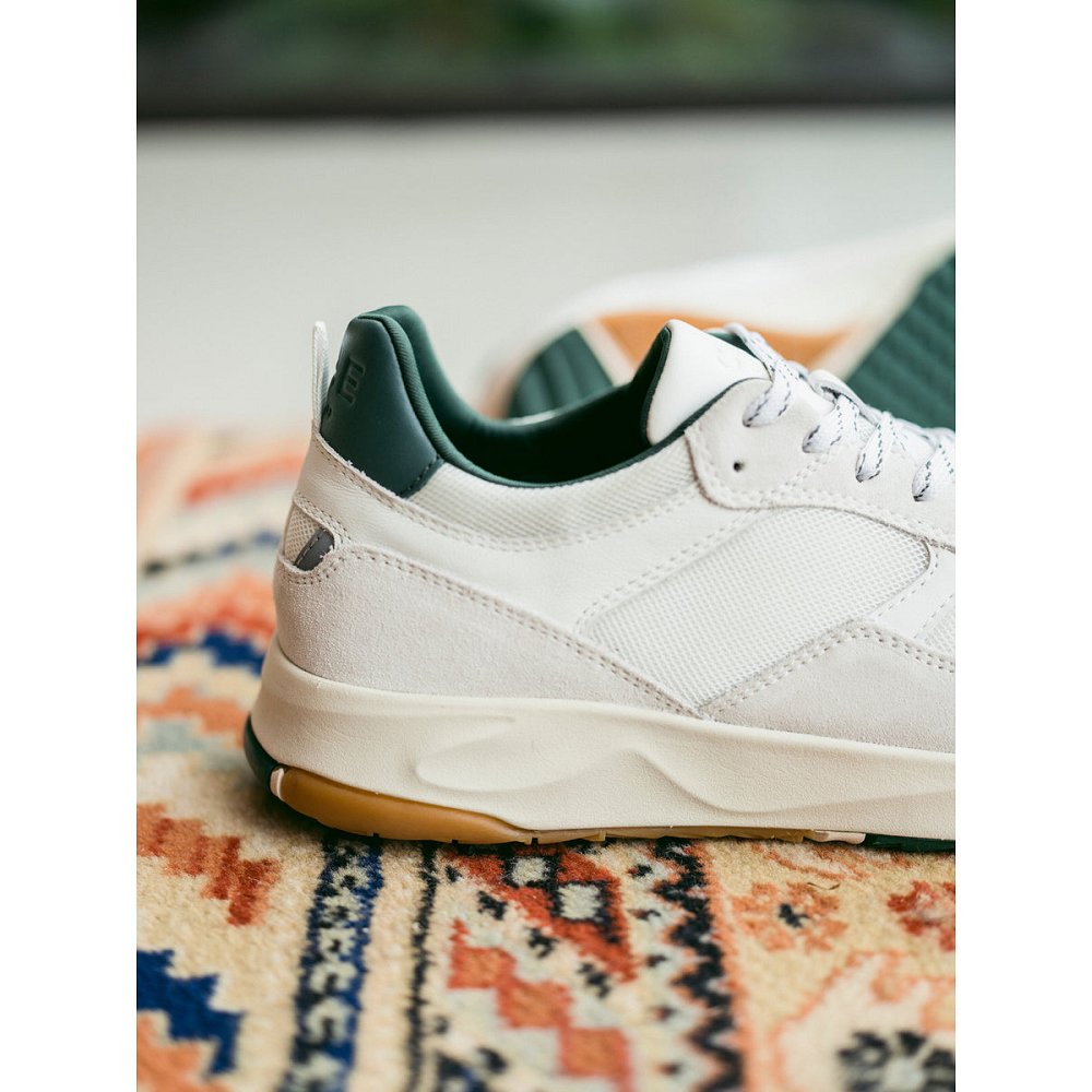 CLAE TOPANGA Sneakers Womens USA148-B36 In White Leather Trekking Green